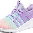 RUNSIDE Girls Tennis Shoes Lightweight Sports Kids Sneakers Lace-up for Running/Walking, Toddler/Little Kid/Big Kid (11 Little Kid, Pink Purple)