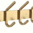 Brushed Gold Wall Mounted Coat Rack – 24 Inch Stainless Steel Rail with 8 Double Coat Hooks for Entryway, Bathroom, Bedroom, Kitchen – Modern Gold Hook Rack for Coats, Hats, Towels