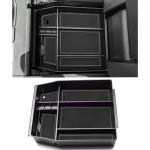 Center Console Organizer Tray for Ford F150 2021 2022 2023 2024 Accessories Interior Secondary Storage Armrest Box Insert Hidden Cubby Drawer (Full Console Seats ONLY) (Gray Trim)