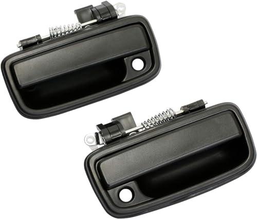 Exterior Front Driver Door Handle and Passenger Door Handle with Keyhole Replacement Set Compatible with 1999 2000 2001 2002 2003 2004 Toyota Tacoma Replaces 69220-35020, 69210-35020, Textured Black