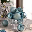 Valery Madelyn Christmas Tree Decorations Ornament Set Decor, 24ct 2.36 Inches Light Blue Shatterproof Christmas Ball Ornaments Hanging Xmas Holiday Party Decor