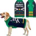 Christmas Dog Sweater Xmas Pet Clothes Cat Puppy Turtleneck Knitwear with Christmas Trees Elks Snowflakes Xmas Knitted Sweaters Shirt Pullover Apparel for Small Medium Large Dogs 4XL