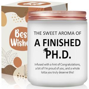 Risnoae PhD Graduation Gifts - 2026 Doctorate Degree Present for Women, Her, Friend - Doctoral Graduates Scented Candle, PhD Students Congrats Congratulations Grad Present