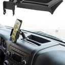 Nilkatss Upgrade Phone Mount Compatible with 2011-2018 Jeep Wrangler JK JKU w/ Dash Tray Storage Box, Aluminum Alloy Double Ball & Socket and 4.7‘’-7.2" Smartphone for Jeep Wrangler Phone Holder