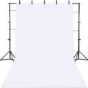 White Backdrop Background with Stand for Photography Photo Booth Backdrop Kit for Photoshoot Background Screen Video Recording Parties Curtain