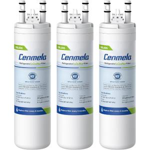 WF3CB Replacement Water Filter, Compatible with Frigidaire WF3CB, Pure Source 3, 706465, 242069601, 242086201, 242017800, WF425, Height 9 inches, Pack of 3