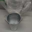 5 Packs 7.87 Inch Tall, Galvanized Metal Vases with Handles, Rustic Tall Flower Buckets for Cut Flowers, Country Wedding, Table Centerpiece Decorations, Vintage Style Flower Containers