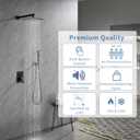 INAGE 10 Inch Shower Faucets Sets, Matte Black Shower System with Push Button Diverter, Shower Fixtures Rain Shower Head and Handheld, Shower Combo Set Rough-in Valve and Trim Kit - IN91165B