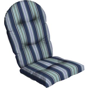 Arden Plush Modern Tufted Rocking Chair Cushion, 21.5 x 19, Rain-Proof, Fade Resistant, Tufted Cushions for Rocking and Adirondack Chairs Sapphire Aurora Blue Stripe