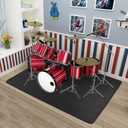 IBVIVIC Drum Mat, 4Ft x 5.3Ft Drum Carpet Drum Rug Drum Pad Tightly Woven Fabric with Non-Slip Grip Bottom, Black