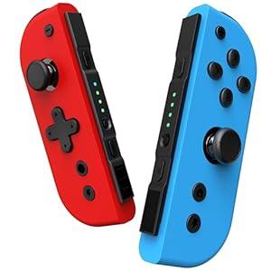 VOXAMINDALE Switch Controller replacement for Nintendo Switch Controller, Compatible With Switch/Lite/OLED, with Dual Vibration/Motion/Wake-up/Screenshot (Blue&Red)