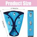 Car Seat Belt Holder & Shoulder Protection Set, Universal Anti-Neck Seat Belt Cover Pad, Cute Soft Seat Belt Cushion for Boys & Girls, Belly Protector for Comfortable Travel (Blue)