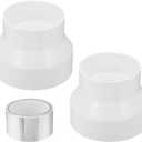 PATIKIL 2 Pcs Duct Reducter, 5" to 3" PVC Air Ducting Adapter Ducting Reducer Increaser Cone for Bathroom Kitchen Inline Ventilation Systems, White