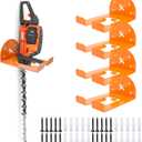 Garage Organizer Trimmer Rack, 4 Pack Weed Eater Hanger for Wall, Garden Power Tool Hanger Weed Whackers Holder Wall Mounted for Grass Trimmer, Hedge Trimmer, Garage Trimmer, Orange