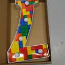 Baquler Building Block Light up Number Birthday Decoration Sign Marquee LED Numbers for Party Lighted Building Block Theme Birthday Party Supplies 8.58''(Number 7)