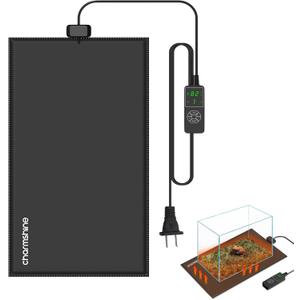 8 by 12-inch 16W Reptile Heating Pad Graphene with Temperature Control Reptile Tank Heat Pad Terrarium Under Tank Heater Mat for Snake Lizard Hermit Crab Reptiles Turtle Thermostat