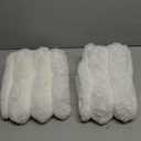 FUTEI Cream White Decorative Throw Pillow Covers 18x18 Inch Set of 2, Square Soft Faux Rabbit Fur Thick Striped Cushion Cover,Winter Home Decor for Couch Bed Living Room