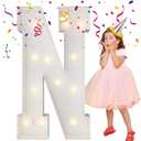 4FT Marquee Light Up Letters, Large Marquee Letters, Mosaic Balloon Frame Big Letters For Engagement Wedding Decorations Birthday Party Backdrop Decor, Balloon Arch Kit Letter N