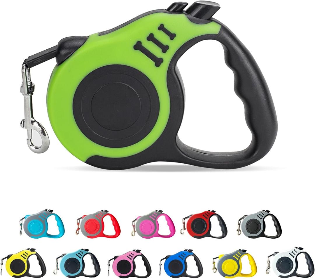 Retractable Dog Leash Automatic Telescopic Tractor Dog Tape, Pet Tape 10/16 FT Durable and Convenient, with Non-Slip Handle, Suitable for Small and Medium-Sized Dogs (Green)