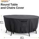 Tempera Outdoor Round Table Cover , Sectional Sofa , Dining Set cover , Anti-Fading , Waterproof Patio Cover for Outdoor Furniture, 96"D x 28"H, Space Grey