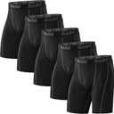 Runhit Compression Shorts Men Underwear Spandex Running Shorts Workout Athletic (Black, XL)