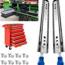 Heavy Duty Locking Drawer Slides 40 Inch, Full Extension Drawer Slides with Lock, 250 lb Load Capacity,Side Mount Ball Bearing Industrial Locking Rail Silver 40"