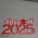 Class of 2025 Sign Graduation Decorations 2025 Senior Photo Booth Props for Photoshoot 2025 Grad Centerpieces for Table Decor, Class of 2025 Letter Word Sign for Grad Party Supplies - Red White