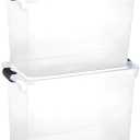 HOMZ 2-Pack Latching Lid, Large Clear Plastic Storage Bins w/Lids, 112 Quart, Gray Latch - Stackable Container Boxes for Home, Bathroom, and Office Organization