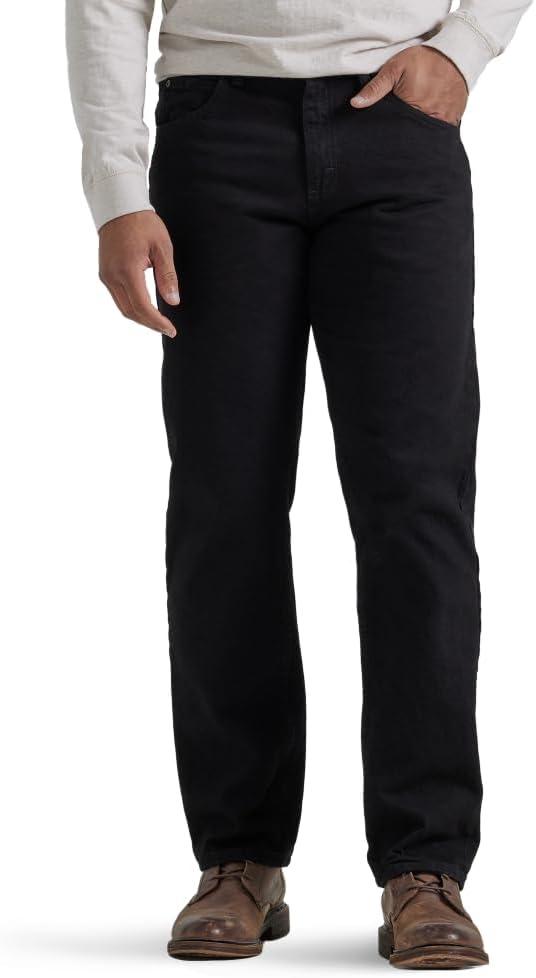 Wrangler Authentics Mens Classic 5-Pocket Relaxed Fit Cotton Jean (32W x 34L, Black)