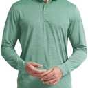 MICHEL ROUEN Golf Shirts for Men Short Sleeve Lightweight Quick Dry Pin Striped Casual Collared Polo Shirts Large