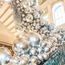 PartyWoo Silver Balloons 140 pcs Different Sizes of 18 12 10 5 Inch Silver Balloon Arch Kit Garland for Birthday Graduation Bachelorette Engagement Bridal Shower Wedding Party Decorations Silver-G102