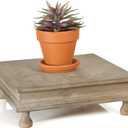 Red Co. 12 x 12 Decorative Square Tabletop Wooden Display Tray Riser in Whitewash Finish