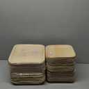 ECO SOUL Compostable 7 & 10 Inch Palm Leaf Square Plates (50 Count) Like Bamboo Plates | Biodegradable | Eco-Friendly, Microwave & Oven Safe - Party Pack