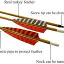 Elong 6pk 30" Archery Carbon Arrows Wood Camo Spine 600 Recurve Bows Turkey Feather Arrow