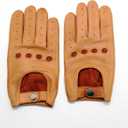 YISEVEN Men's Leather Driving Gloves (Brown)