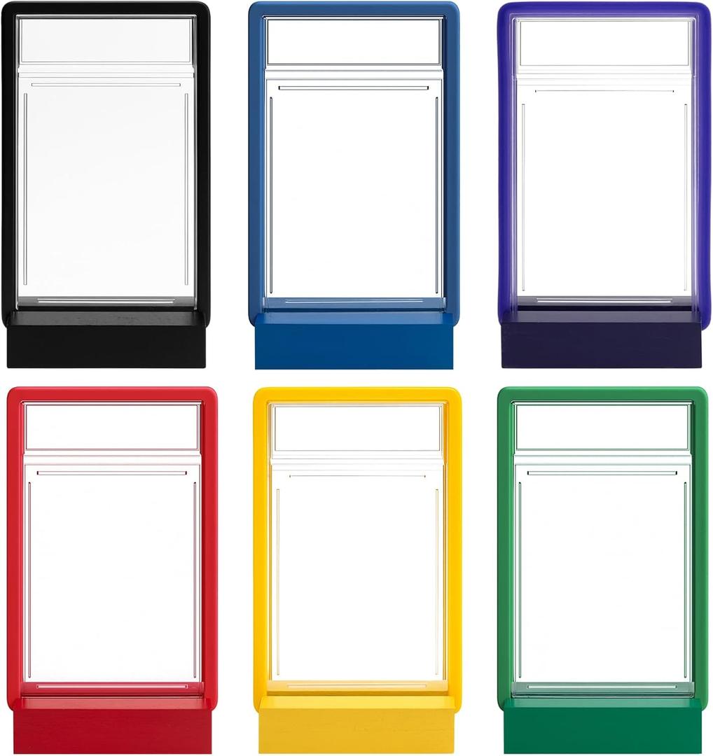 AmazingSpark 6 Set Bumper Guards Compatible with PSA Graded Cards with Wooden Display Stand, Slab Protector, Shield Your Slabs! Applicable to 35pt Graded Card Sleeves (Colorful)