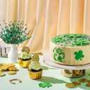 8 Pcs St Patricks Day Decorations 17'' Foam Artificial Shamrock Picks Clover Shaped Green Berry Branches Lucky Clover Floral Stem Gifts for Irish Festival Party Table Centerpieces Home Decor