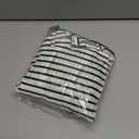 Astylish Women's 2025 Oversized Long Sleeve Shirts Button Up Striped Collared Front Pocket Top
L