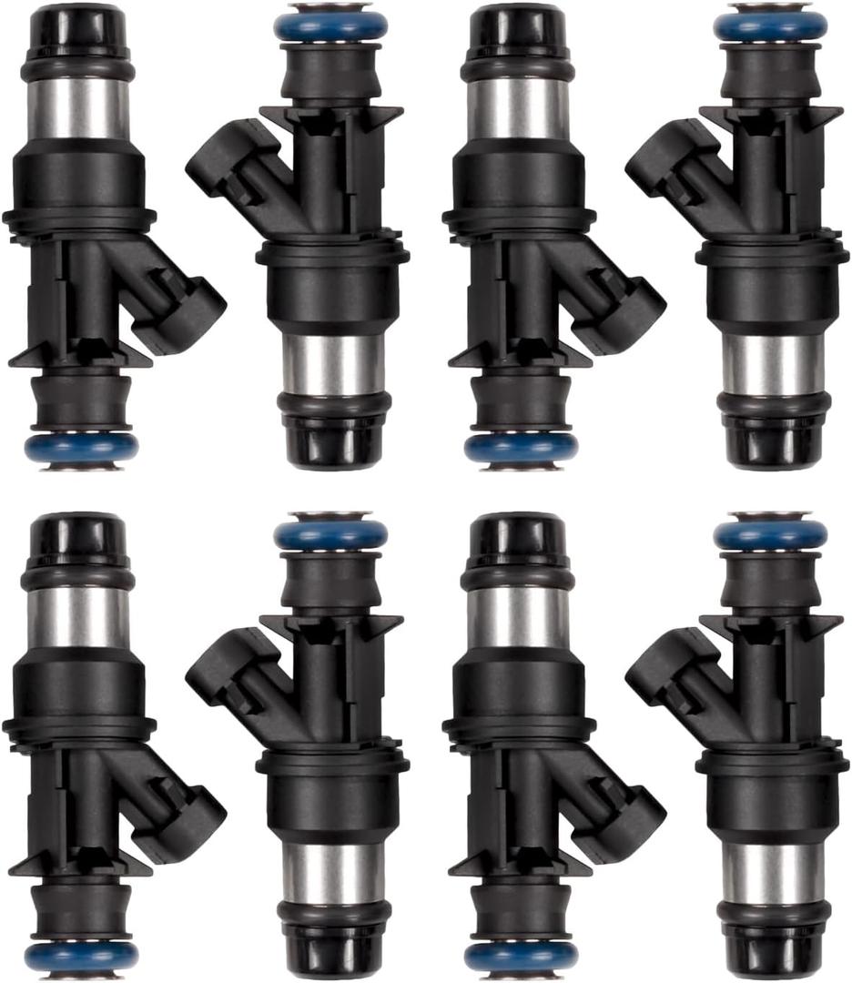 Fuel Injector FJ315 Compatible with 2002-2005 Silverado 1500 2500 3500,2001-2003 Sierra 1500 2500 3500 4.8L 5.3L 6.0L,Replace 25317628, 17113698, 17113553, FJ10062 8pcs 2 Holes