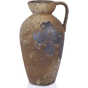 Wabi Sabi Rusty Vintage Vase, 11" Tall Wabi Sabi Decor Rustic Farmhouse Pottery Vase for Centerpiece, Textured Pottery Flower Vases for Home Decorative, Table, Living Room, Bedroom, Bathroom, Kitchen