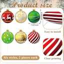Soulchen 12 Pcs 9 Inch Large Christmas Tree Picks Ornaments 2D Cardboard Red Green Gold Christmas Ball Shaped Decorations Giant Xmas Tree Ornaments for Xmas Vase Fillers Wreath Crafts Decor