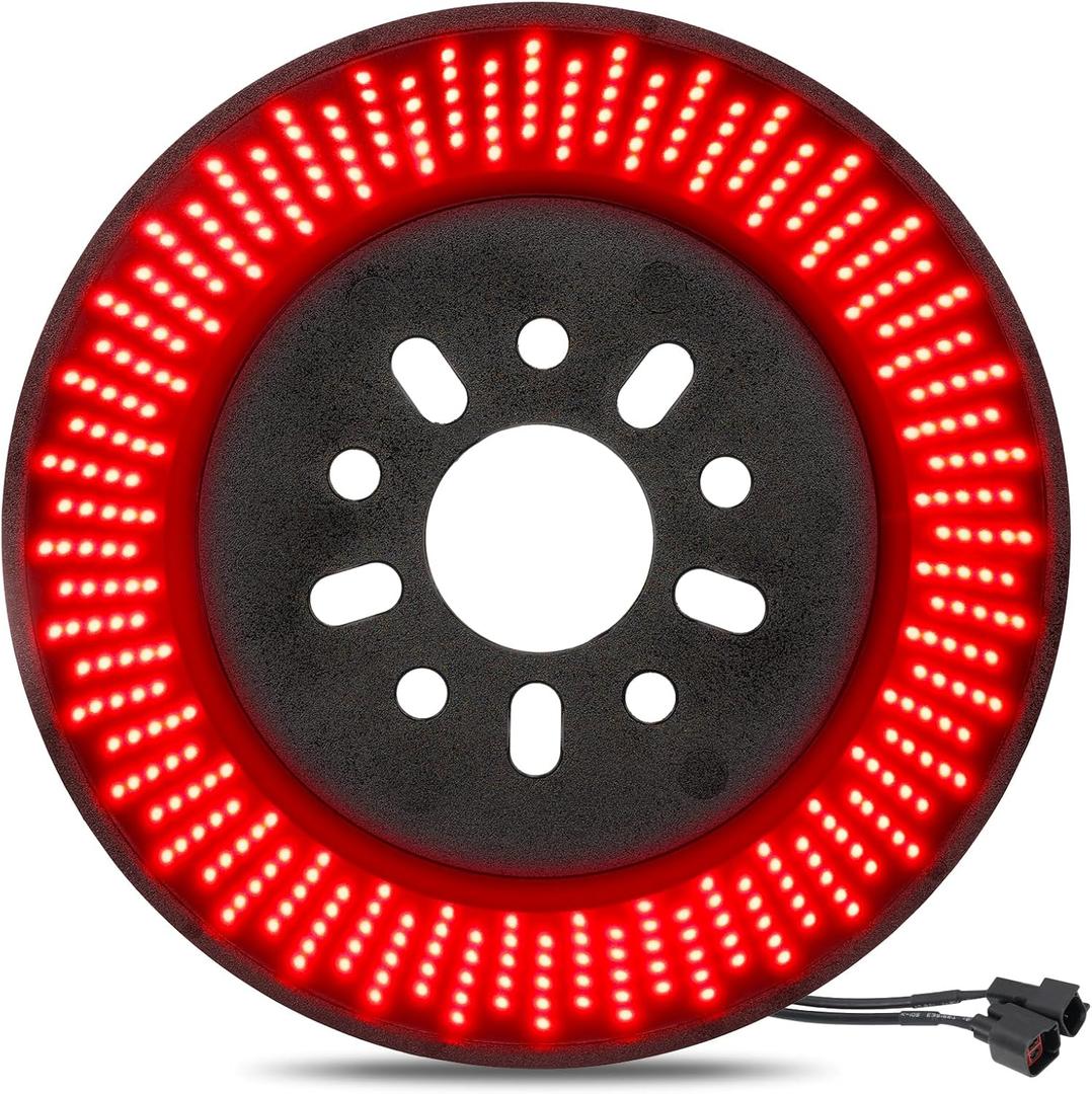 Upgraded Spare Tire Brake Light for Jeep Wrangler JK JKU 3rd Brake Light, 360 LEDs Super Bright Rear Third Brake Light Plug-and-Play Wheel Light fit for Jeep Wrangler 2007-2018 JK JKU YJ TJ