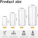48 Pack Thick Glass Cylinder Vases 4,6,9,12 Inch Tall Clear Flower Vase Hurricane Floating Candle Holder for Table Centerpiece Wedding Home Decor