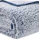 EMME Soft Sherpa Throw Blanket Fleece Reversible Plush Fluffy Blanket, Light Weight Warm Decorative Boho Blanket Cover for Sofa, Couch, Bedroom,Travel(Plush Navy,50"x60")