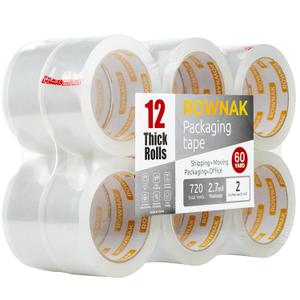 Clear Packing Tape 12 Rolls - Heavy Duty Packaging Tape 2.7mil Thick, 2.0 in. Wide x 60 Yards - Strong Adhesive, Silent, Reliable Package Tape for Home Office Shipping Moving Sealing