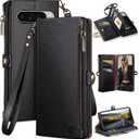 XcaseBar Compatible with Google Pixel 10 Pro XL 6.8" Wallet case with Zipper Credit Card HolderRFID Blocking,Flip Folio Book PU Phone case Shockproof Cover Women Men for Pixel 10 Pro XL case Black