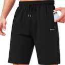 Mens Cotton Shorts Sweat Athletic Shorts for Men, Lounge, Gym, Yoga, Workout with Zipper Pockets, 2XL