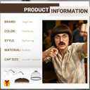 Dark Brown Bowl Cut Wig + Glasses + Mustache + Wig Cap for Men 60s 70s Retro Mushroom Wig With Bangs Unisex Funny Crazy Wigs for Daily Halloween Costume Cosplay Party