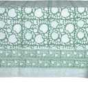ATOSII Shalimar Green 100% Cotton Rectangle Spring Tablecloth, Handblock Floral Print Linen Table Cloth for Kitchen Dining I Parties, Outdoors, Weddings, Easter Holidays I 72 X 108 Inches I 8 Seater