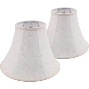 Bell LampShade 6x13x9.3 inch Set of 2, Replacement Lamp Shade for Table Lamp and Floor Lamp, Fabric Linen,Foldable lampshade (Beige-Linen1)